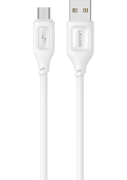 1 M Usb'den Mikro Usb'ye Şarj Kablosu Epoksi Kabuklu Silikon Iletim Veri Kablosu-Beyaz (Yurt Dışından)