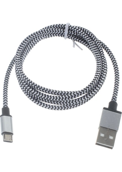 Samsung Htc Lg Sony-Beyaz Için 1m Dokuma Mikro USB Veri Senkronizasyon Şarj Kablosu (Yurt Dışından)