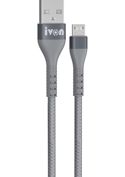 1,5m Usb'den Mikro Usb'ye Veri Kablosu 2,4A Esnek Ka Kablo-Gri (Yurt Dışından) fiyatları