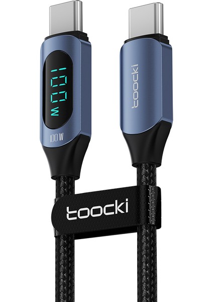 Usb-C - Usb-C Pd 100W Dijital Ekran Şarj Veri Kablosu, 1m - Mavi (Yurt Dışından)