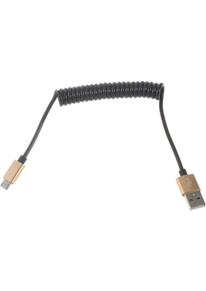 Samsung Htc Lg-Altın Rengi Için Geri Çekilebilir Mikro USB Veri Senkronizasyon Şarj Yayı Kablosu (Yurt Dışından)