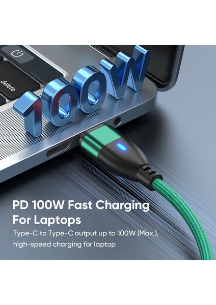 1m 24PIN Pd 100W Type-C - Ip / Type-C / Mikro USB LED Göstergeli Manyetik Şarj Veri Kablosu - Kırmızı (Yurt Dışından) modelleri