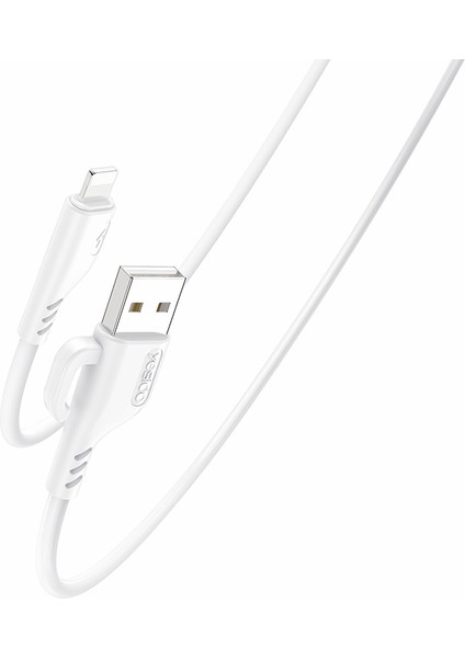 USB Veri Kablosu 1,2m 2,4A Asma Kancalı Pvc Şarj Kablosu-Ip/beyaz (Yurt Dışından)