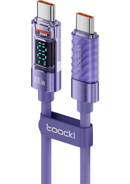 1m Type-C Cep Telefonu Kablosu 100W Hızlı Şarj Kablosu - Mor (Yurt Dışından)