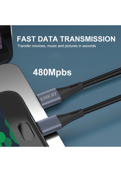 2m E-Marker USB C Şarj Kablosu Pd 100W 480MBPS Veri Iletim Kablosu 5A Hızlı Şarj Tipi C Tel (Yurt Dışından)
