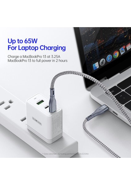 4U Sky 3 M Pd 65W Hızlı Şarj Usb-C - Usb-C Kablosu Naylon Örgülü Veri Kablosu - Gri (Yurt Dışından)