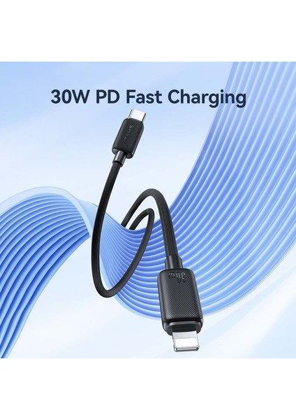 3m Type-C'den Lightning'e 30W Hızlı Şarj Kablosu 480MBPS Veri Kablosu - Beyaz (Yurt Dışından)