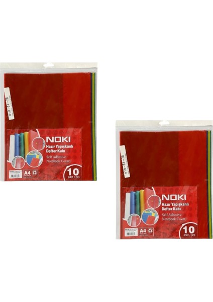 10'lu Hazır Defter Kabı A4 Karışık Yapışkanlı 2 Paket