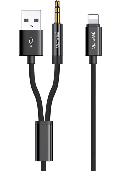 Şarj Ses Kablosu 2'si 1 Arada Lightning - 3,5 mm Aux Kablosu, Araba Stereo Hoparlör Kulaklıkla Çalışır (Yurt Dışından)