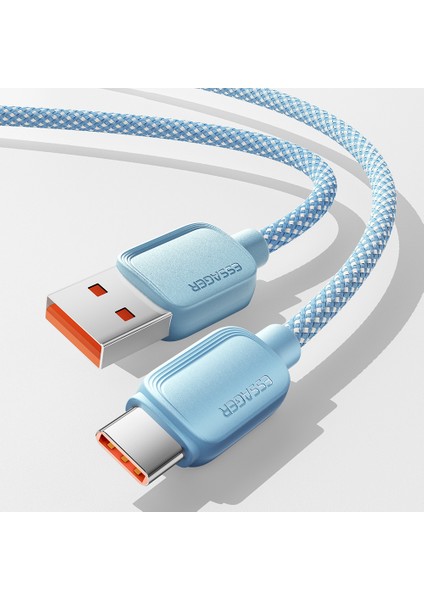 2m A-C 7A 100W Usb-A - Type-C Kablo Hızlı Şarj Veri Kablosu - Mavi (Yurt Dışından)