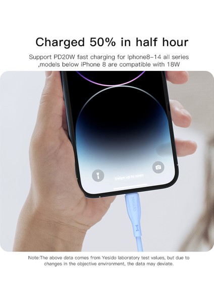 Pd 20W Şarj Veri Kablosu Tpe + Sıvı Silikon Tip-C - Lightning Şarj Kablosu - Siyah (Yurt Dışından) modelleri