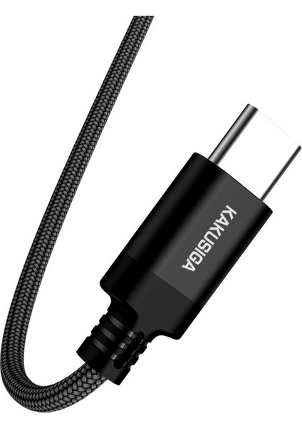 4U Sky 1m Fengchı Serisi 2.8A Usb-A - Tip-C Naylon Örgülü Tel Veri Kablosu - Siyah (Yurt Dışından)