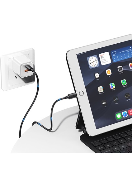 30W Hızlı Şarj Veri Kablosu Tip-C - Yıldırım Kablosu, 1m - Siyah (Yurt Dışından) indirimleri