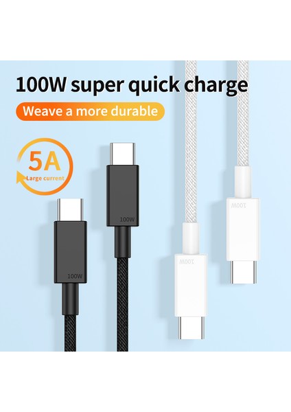 MacBook Huawei Için 3 M Tip C Yüksek Hızlı 100 W Pd Şarj Kablosu - Beyaz (Yurt Dışından) modelleri