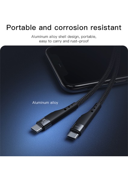 3 M Örgülü Veri Kablosu Pd 60W Type-C'den Type-C'ye Hızlı Şarj Kablosu (Yurt Dışından) modelleri