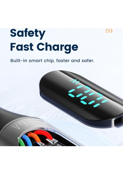 2'si 1 Arada Usb-A - Type-C / Ip Veri Kablosu, 1 M 6A 66W Dijital Ekranlı Hızlı Şarj Kablosu (Yurt Dışından) indirimleri