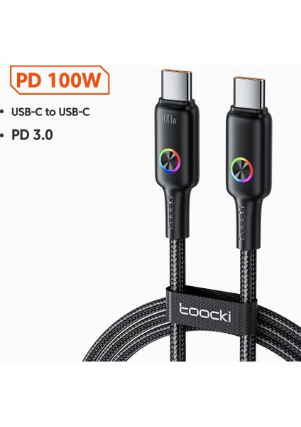 1,8m Veri Kablosu 100W Type-C Renkli Göstergeli Hızlı Şarj Kablosu (Yurt Dışından) fiyatları