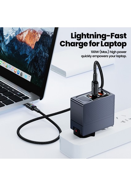 1,8m Veri Kablosu 100W Type-C Renkli Göstergeli Hızlı Şarj Kablosu (Yurt Dışından) modelleri