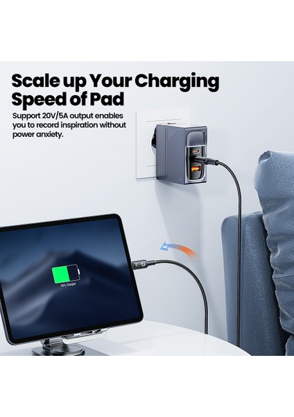 1,8m Veri Kablosu 100W Type-C Renkli Göstergeli Hızlı Şarj Kablosu (Yurt Dışından) fırsatları