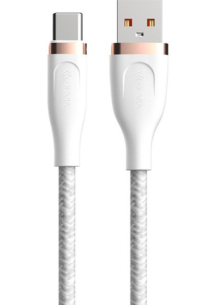 Devıa Star Serisi EC311 1,5m Usb-A - Type-C Veri Kablosu 2,4A Hızlı Şarj Kablosu - Beyaz (Yurt Dışından)