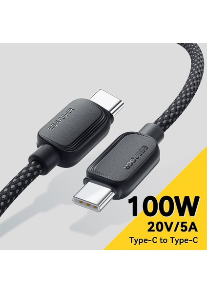 1m C-C 100W Type-C - Type-C Hızlı Şarj Kablosu Veri Iletim Kablosu - Siyah (Yurt Dışından) fırsatları