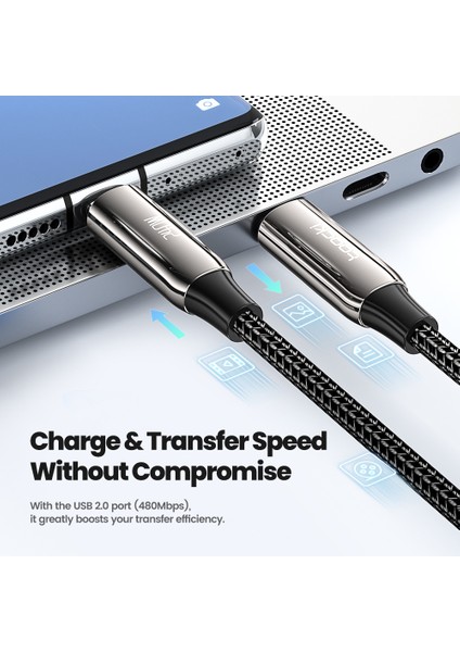 2m 240W Type-C'den Type-C'ye Örgülü Veri Kablosu Telefon Hızlı Şarj Kablosu (Yurt Dışından) modelleri