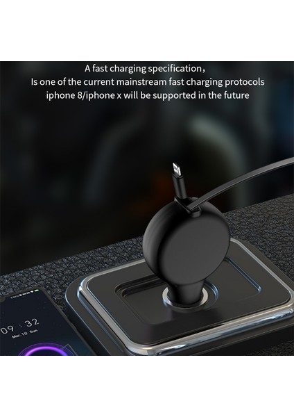 3'ü 1 Arada Teleskopik Araç Şarj Kablosu Pd+Qc3.0 Type-C Mikro USB Yıldırım Bağlantı Noktalı Hızlı Şarj Kablosu Kablosu - Kırmızı (Yurt Dışından)
