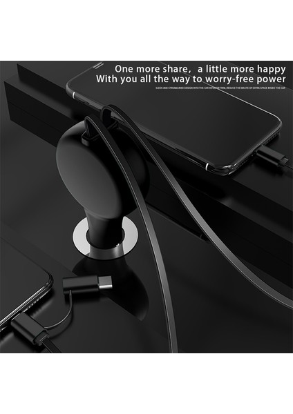 3'ü 1 Arada Teleskopik Araç Şarj Kablosu Pd+Qc3.0 Type-C Mikro USB Yıldırım Bağlantı Noktalı Hızlı Şarj Kablosu Kablosu - Kırmızı (Yurt Dışından)