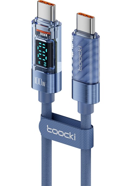 2m Pd 100W Usb-C Kablosu Hızlı Şarj 480MBPS Veri Kablosu - Mavi (Yurt Dışından)