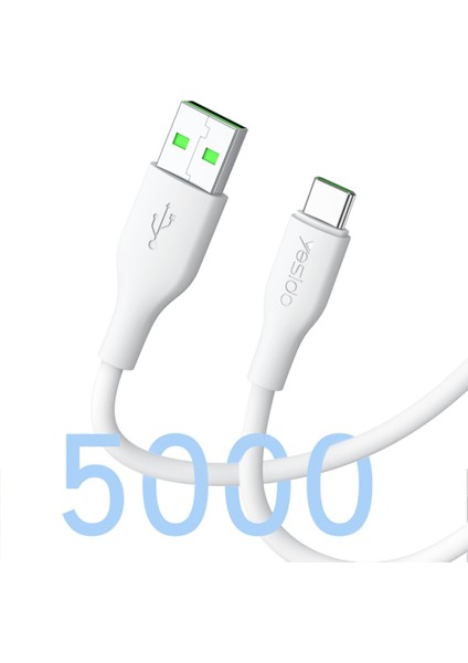 4U Sky Usb'den Type-C'ye 5A Hızlı Şarj Tpe Kablosu Veri Kablosu 1,2 M (Yurt Dışından)