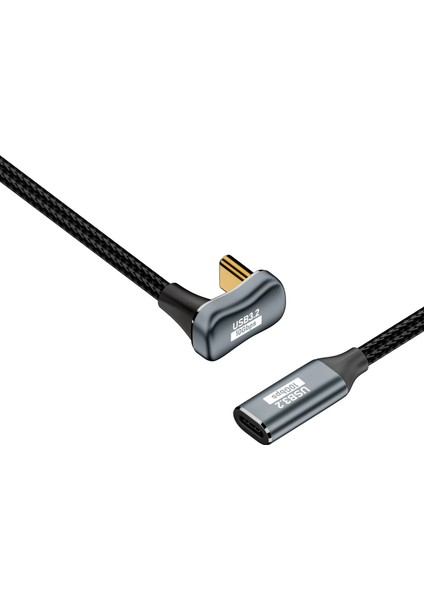 2m Usb3.2 U-Şekilli Tip-C Erkek - Tip-C Dişi Kablo Pd 100W Örgülü Dönüşüm Kablosu (Yurt Dışından)