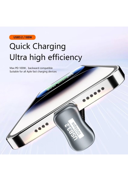 2m Usb3.2 U-Şekilli Tip-C Erkek - Tip-C Dişi Kablo Pd 100W Örgülü Dönüşüm Kablosu (Yurt Dışından)