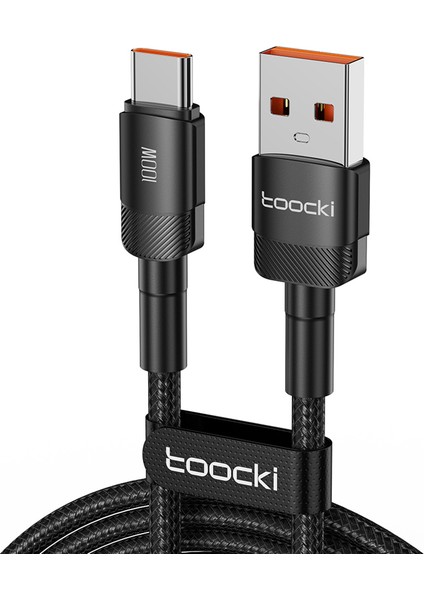 1m 100W Veri Kablosu Usb'den Type-C'ye Hızlı Şarj Kablosu - Siyah (Yurt Dışından)