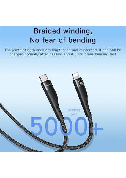 3m Pd 27W Örgülü Veri Kablosu Type-C - Lightning Şarj Kablosu (Yurt Dışından) fiyatları