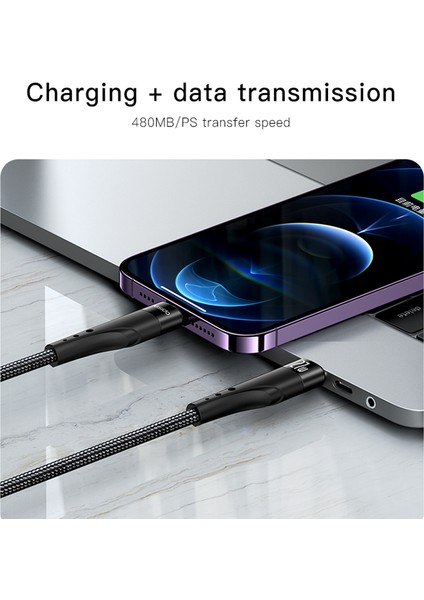 3m Pd 27W Örgülü Veri Kablosu Type-C - Lightning Şarj Kablosu (Yurt Dışından) indirimleri