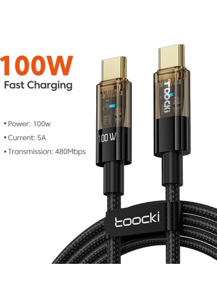 1m 100W Şarj Kablosu, Type-C'den Type-C'ye Veri Kablosu (Yurt Dışından) fiyatları