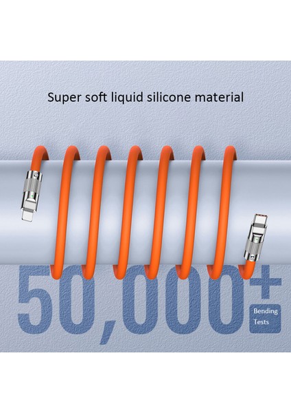 UC-023-OR-1.0M 1m Ultra Yumuşak Usb-A - Type-C Sıvı Silikon 120W Güç Veri Kablosu Hızlı Şarj Kablosu - Turuncu (Yurt Dışından) indirimleri