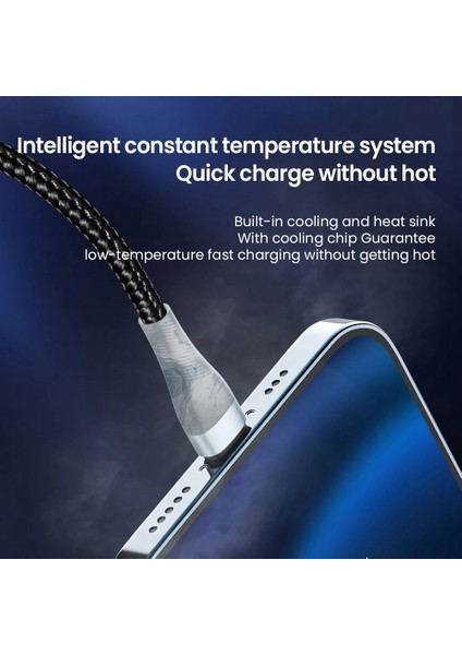 1,2 M Pd 100W 3'ü 1 Arada Tip-C'den Lightning+Tip-C+Mikro Veri Kablolu Telefon Hızlı Şarj Naylon Kablo - Koyu Yeşil (Yurt Dışından)