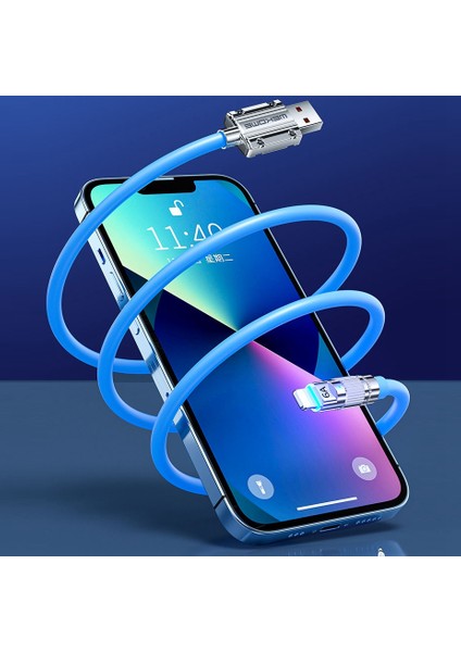 1m 6A Usb'den Type-C'ye Süper Hızlı Şarj Kablosu Antifriz Veri Kablosu - Beyaz (Yurt Dışından)