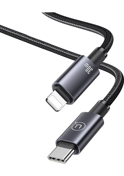 Sufeng Serisi 1,2m Type-C - Lightning 30W Hızlı Şarj Kablosu Örgülü Veri Kablosu - Kararmış (Yurt Dışından) fiyatları