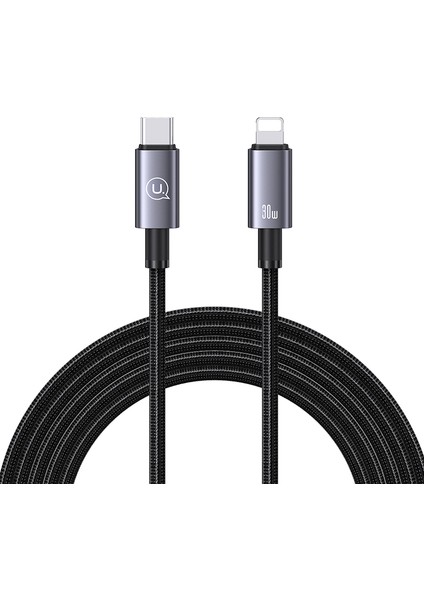 Sufeng Serisi 1,2m Type-C - Lightning 30W Hızlı Şarj Kablosu Örgülü Veri Kablosu - Kararmış (Yurt Dışından) fırsatları