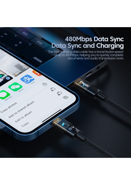 Type-C - Lightning Şarj Veri Kablosu, 1m 20W Örgülü Şarj Kablosu (Yurt Dışından) indirimleri