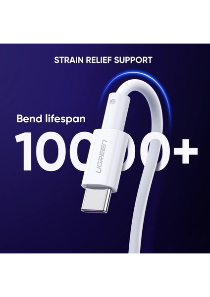 Cep Telefonu/tablet/dizüstü Bilgisayar Için Süper Hızlı Şarj 5A Usb'den C Tipi Şarj Kablosu, 2m (Yurt Dışından)