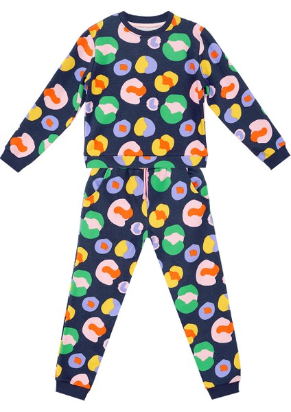 Renkli Lacivert Kız Çocuk Eşofman Takım modelleri