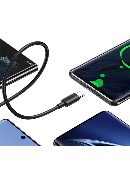 Type-C 3A Hızlı Şarj Veri Kablosu, 1m - Siyah (Yurt Dışından) indirimleri