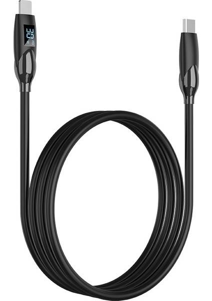 2m Type-C - Lightning Pd 30W Hızlı Şarj Kablosu LED Ekranlı Silikon Şarjlı Veri Kablosu (Yurt Dışından)