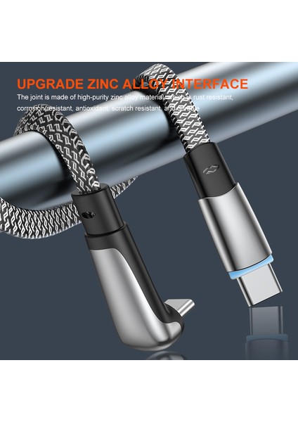2m Pd 65W Hızlı Şarj Kablosu Açılı Tip-C'den Tip-C'ye Düz Şarj Kablosu (Yurt Dışından) indirimleri