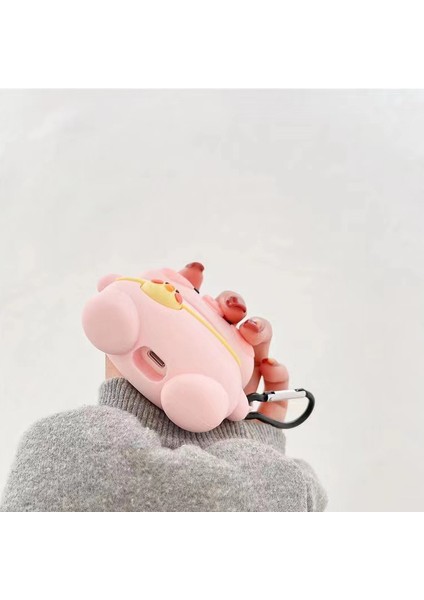 Karikatür Tasarımlı Silikon Kapaklı Kılıf 'lar için Kablosuz Şarj Kutulu Bluetooth Kulaklık Koruyucusu (2019)/ ve Şarj Kutulu (2019)/(2016)-PEMBE Domuz (Yurt Dışından) fiyatları