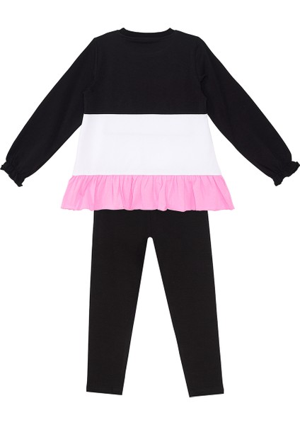 Fırfırlı Beyaz Kedi Kız Çocuk T-Shirt Tayt Takım fırsatları