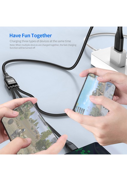 Type-C / Usb'den Ip'ye / Type-C / Mikro USB Şarj Kablosu, 2m 5A Hızlı Şarj Veri Kablosu - Siyah (Yurt Dışından)